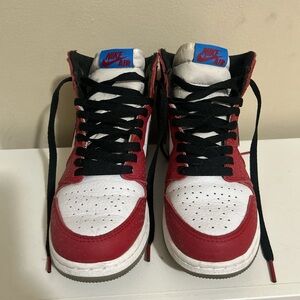 Nike Red and White High-Top Sneakers